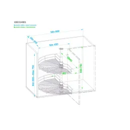 Karusel STANDARD 180° / Sjajni Krom