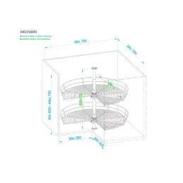 Karusel STANDARD 270° / Sjajni krom