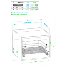 Potpuno izvlačna rešetka ALIANCE s ublaživačem / Sjajni krom