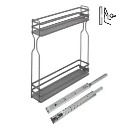Izvlačna košara ECONOM PUSH (Otvaranje bez ručki) / Antracit