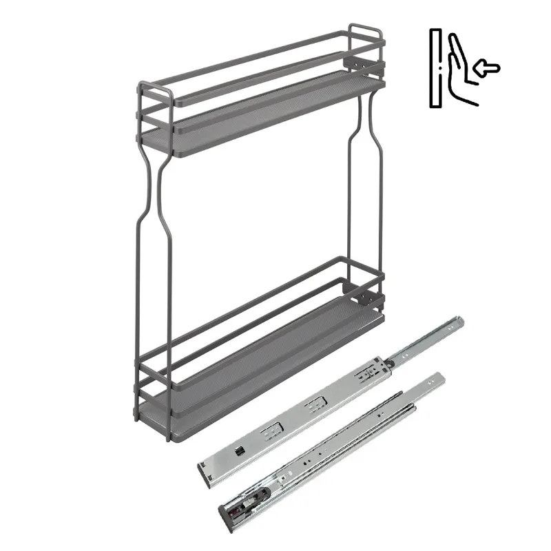 Izvlačna košara ECONOM PUSH (Otvaranje bez ručki) / Antracit