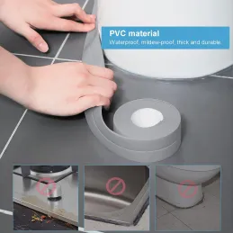 Samoljepljiva brtva za kuhinju i kupaonicu 2,2 m / Siva