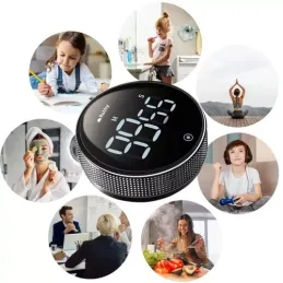 Magnetni LED timer s alarmom / Crni