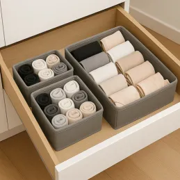 6-dijelni set spremnika za odjeću MAXO / Siva