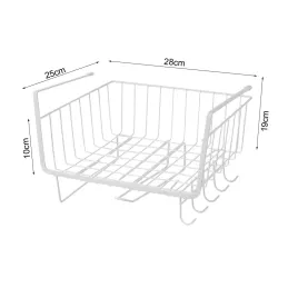 Metalna košara ispod police s kukicama DRAFT / Mat bijela