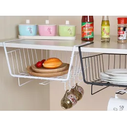 Metalna košara ispod police s kukama DRAFT / Crna mat