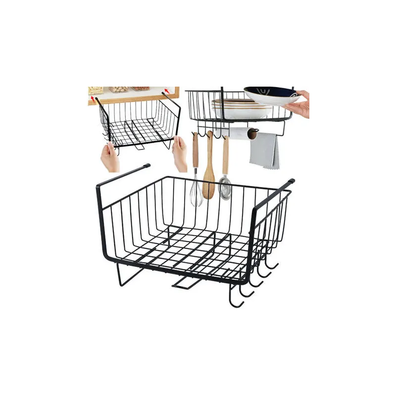 Metalna košara ispod police s kukama DRAFT / Crna mat
