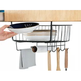 Metalna košara ispod police s kukama DRAFT / Crna mat