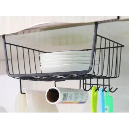 Metalna košara ispod police s kukama DRAFT / Crna mat