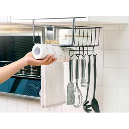 Metalna košara ispod police s kukama DRAFT / Crna mat