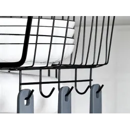 Metalna košara ispod police s kukama DRAFT / Crna mat