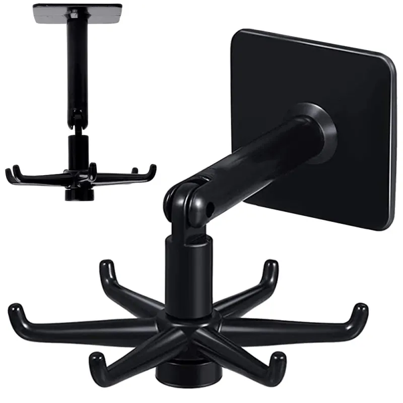 Samoljepljiva rotirajuća vješalica ROTARA / Crna mat