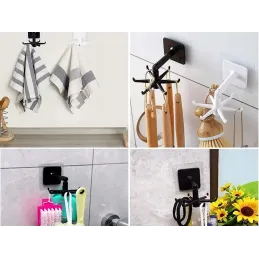 Samoljepljiva rotirajuća vješalica ROTARA / Crna mat