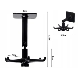 Samoljepljiva rotirajuća vješalica ROTARA / Crna mat