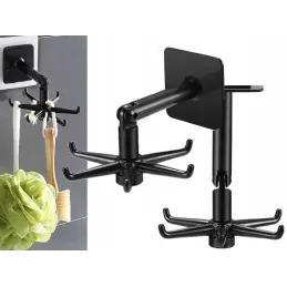 Samoljepljiva rotirajuća vješalica ROTARA / Crna mat