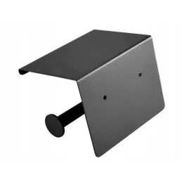 Držač za toaletni papir s policom BROS / Crna mat