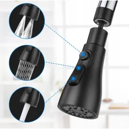 Perlator za slavinu s funkcijom tuša / Crni