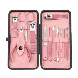 Profesionalni set za manikuru 12 komada / Ružičasta