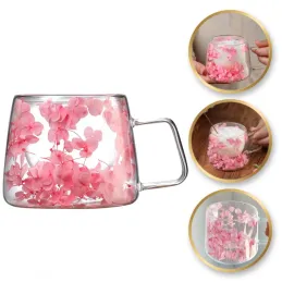 Termo šalica za napitke s cvijećem FLOWER GLASS 180 ml / Roza