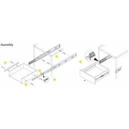 Ležajna vodilica 46mm HETTICH KA 5632 / Bez ublaživača