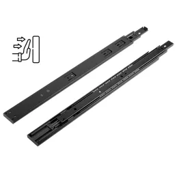 Kuglična vodilica s prigušivačem i otvaranjem bez ručkica 45 mm VIVO / Crni nikal