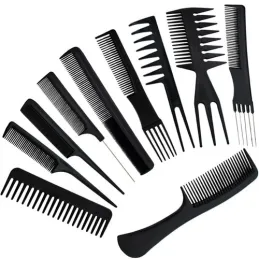 Set od 10 komada frizerskih češljeva BARBER / Crna