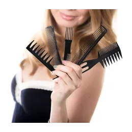 Set od 10 komada frizerskih češljeva BARBER / Crna