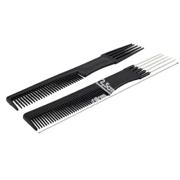 Set od 10 komada frizerskih češljeva BARBER / Crna