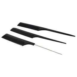 Set od 10 komada frizerskih češljeva BARBER / Crna