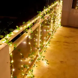 Umjetni bršljan s LED rasvjetom - 25 metara / Zelena