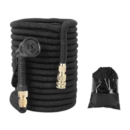 Fleksibilno crijevo za zalijevanje vrta s nastavkom za prskanje / Crna