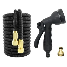 Fleksibilno crijevo za zalijevanje vrta s nastavkom za prskanje / Crna