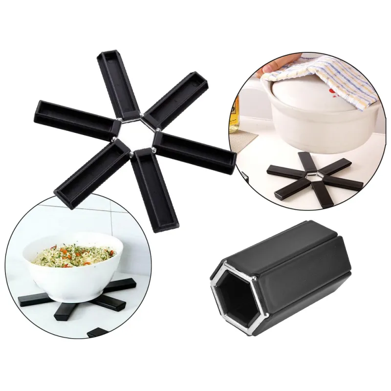 Sklopiva podloga za vruće posuđe / Crna