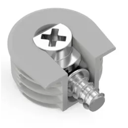 Polični ekscentar s povlakom 20 mm / Sivi - 10 kom