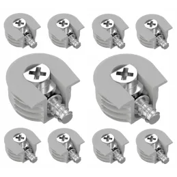 Polični ekscentar s povlakom 20 mm / Sivi - 10 kom