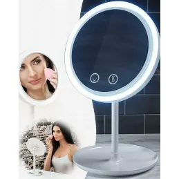 Kozmetičko ogledalo s ventilatorom ICE / Bijela