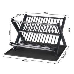 Sklopiva ocjeđivač za posuđe X-tray / Crna mat