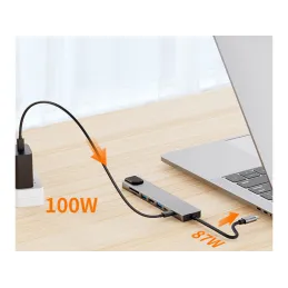 Razdjelna utičnica za sve vrste priključaka OFFICE HUB / Srebrna