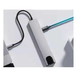 Razdjelna utičnica za sve vrste priključaka OFFICE HUB / Srebrna