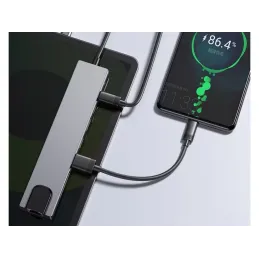 Razdjelna utičnica za sve vrste priključaka OFFICE HUB / Srebrna