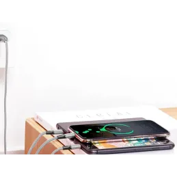 Punjač za telefon 3u1 USB-A PRACTICO / Srebrna