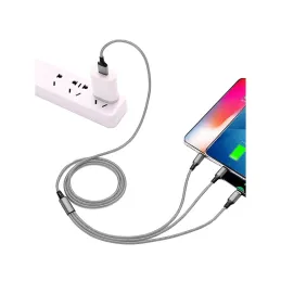 Punjač za telefon 3u1 USB-A PRACTICO / Srebrna