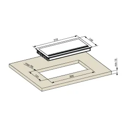 Prechod za kabele ASA MONO 316 x 148 mm / Crna mat