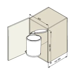 Okrugla kanta za otpad KLASIK 13L / Nehrđajući čelik - bijela