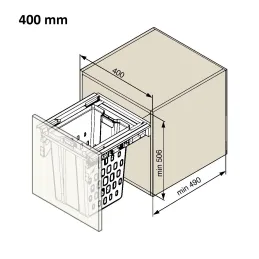 Izvlačna košara za rublje s ublaživačem TARRO / Bijela