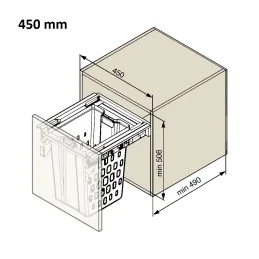 Izvlačna košara za rublje s ublaživačem TARRO / Bijela