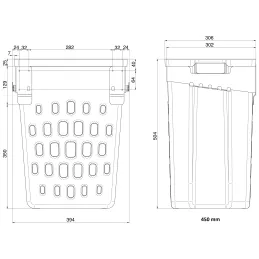 Kanta za kupatilo GOLL sa preklopnim poklopcem / Bijela