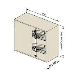 Karusel SMART 180° / Sjajni Krom