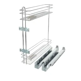 Plnoizvlačni SMART bočni koš s mekanim zatvaranjem na BLUM vodilicama / Sjajni krom