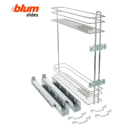 Plnoizvlačni SMART bočni koš s mekanim zatvaranjem na BLUM vodilicama / Sjajni krom